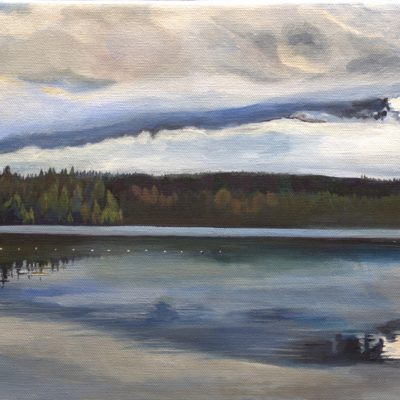 Stormy Day at the Lake 12x24 Acrylic on Canvas NFS